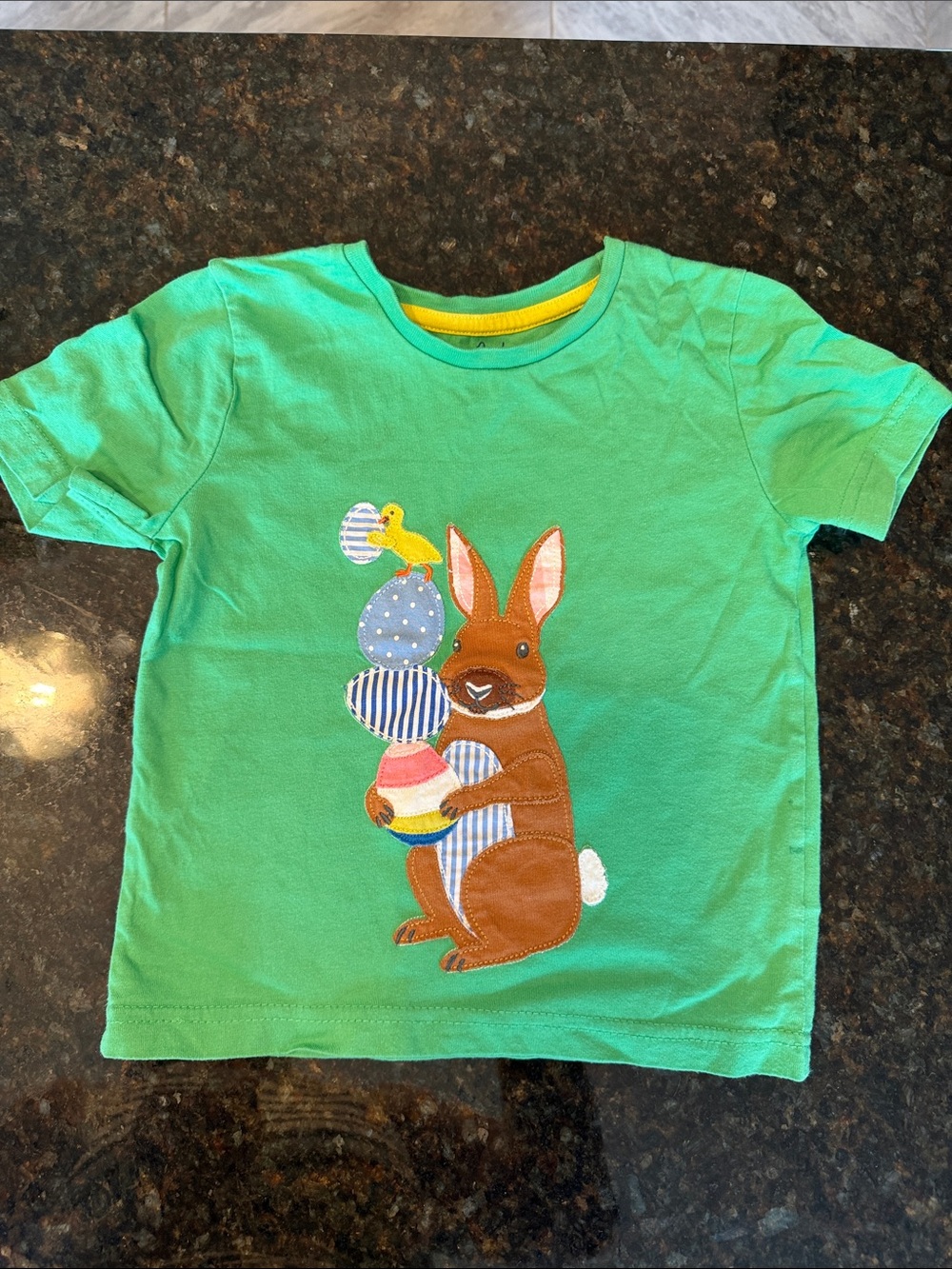 Mini Boden Bright Green Bunny Applique Tee